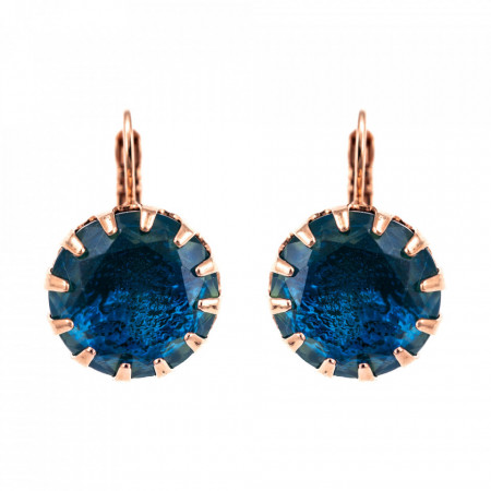 Cercei placati cu Aur roz de 24K, cu cristale Swarovski, Nightfall | 1133/1-61RRG6-Albastru-9162