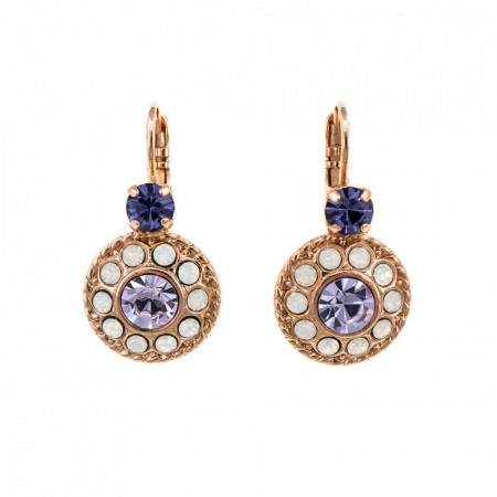 Cercei placati cu Aur roz de 24K, cu cristale Swarovski, Purple Rain | 1048/2-1062RG6-Multicolor-1542
