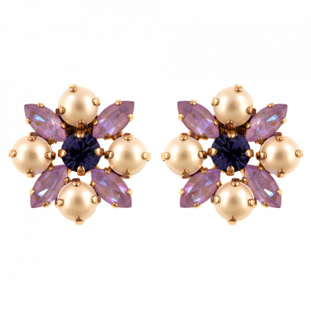 Cercei placati cu Aur roz de 24K, cu cristale Swarovski, Romance | 1435/40-139-10RG2-Multicolor-5732