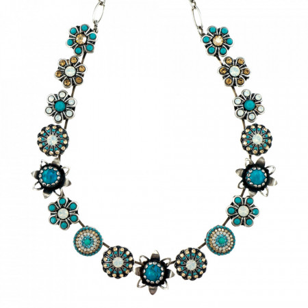 Colier placat cu Argint 925, cu cristale Swarovski, Sapphire Sky | 3124-M807SP-Multicolor-6102