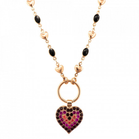 Colier placat cu Aur roz de 24K, cu cristale Swarovski, FireFly | 3688/1-2140RG-Multicolor-6272