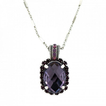 Pandantiv cu lant placat cu Argint 925, cu cristale Swarovski, Bohemian Rhapsody | 5522/5-2044SP-Mov-6972