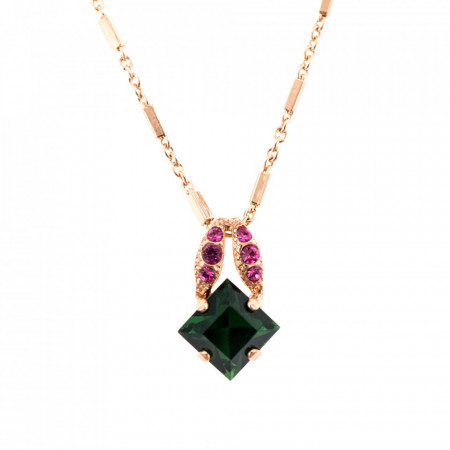 Pandantiv cu lant placat cu Aur roz de 24K, cu cristale Swarovski, Luck | 5431-1033RG-Multicolor-6952