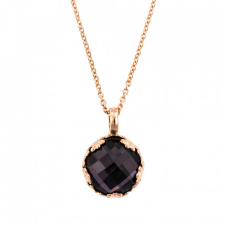 Pandantiv cu lant placat cu Aur roz de 24K, cu cristale Swarovski, Bohemian Rhapsody | 5323/2-204ARG-Mov-6882