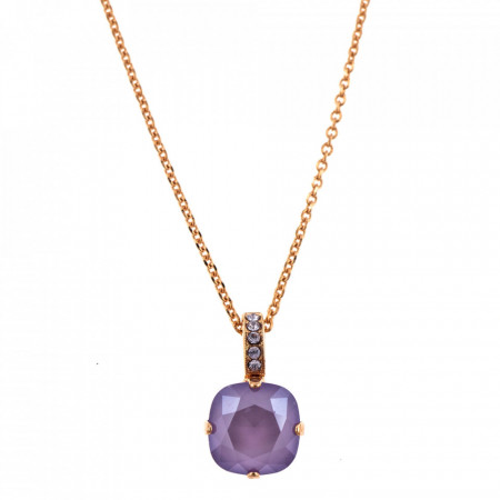 Pandantiv cu lant placat cu Aur roz de 24K, cu cristale Swarovski, Romance | 5326/2-371021RG-Mov-6912
