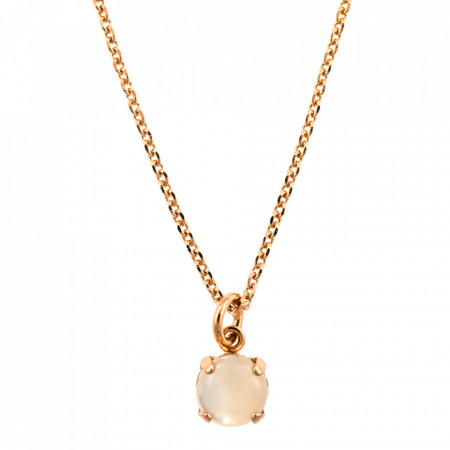 Pandantiv cu lant placat cu Aur roz de 24K, cu cristale Swarovski, Seashell | 5440-M87RG-Alb-8922