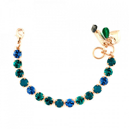 Bratara placata cu Aur roz de 24K, cu cristale Swarovski, Julia | 4252-3322RG-Albastru-1063