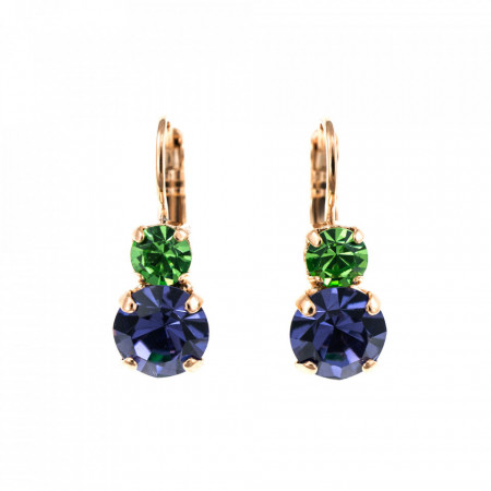 Cercei placati cu Aur roz de 24K, cu cristale Swarovski, Flower Power | 1190-803RG6-Multicolor-5453