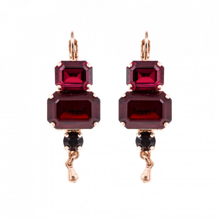 Cercei placati cu Aur roz de 24K, cu cristale Swarovski, Lady In Red | 1040/8-1070RG6-Rosu-1513