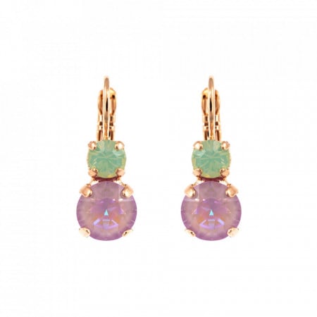 Cercei placati cu Aur roz de 24K, cu cristale Swarovski, Lavender | 1190-1910RG6-Multicolor-5433