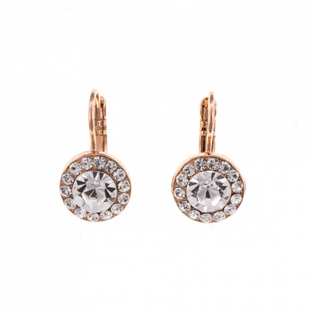Cercei placati cu Aur roz de 24K, cu cristale Swarovski, On a Clear Day | 1129-001001RG6-Transparent-1973