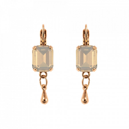Cercei placati cu Aur roz de 24K, cu cristale Swarovski, Seashell | 1040/4-234RG6-Alb-1503