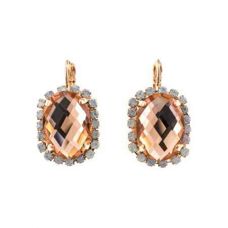 Cercei placati cu Aur roz de 24K, cu cristale Swarovski, Tiara Day | 1090/1-2333RG6-Roz-1813