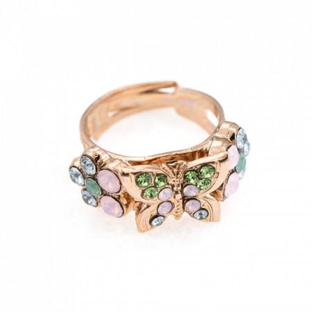 Inel placat cu Aur roz de 24K, cu cristale Swarovski, California Dreaming | 7031-1028RG-Multicolor-7063