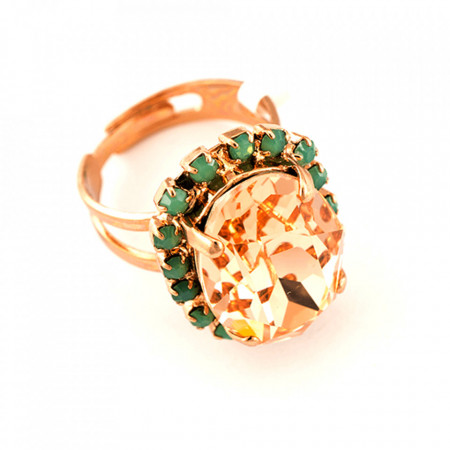 Inel placat cu Aur roz de 24K, cu cristale Swarovski, Summer Palace | 7090/1-1042RG-Multicolor-7533
