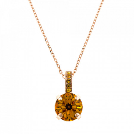 Pandantiv cu lant placat cu Aur roz de 24K, cu cristale Swarovski, November Lucky Birthstone | 5056-203203RG-Galben-6353