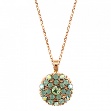 Pandantiv cu lant placat cu Aur roz de 24K, cu cristale Swarovski, Guardian Angel | 5212-390RG-Verde-6833