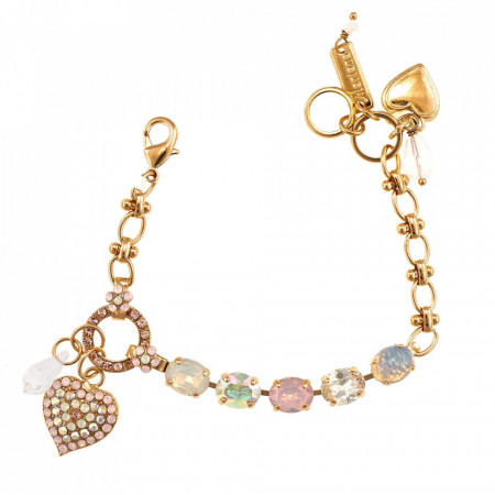 Bratara placata cu Aur roz de 24K, cu cristale Swarovski, Aura | 4019/8-1112RG-Multicolor-1004