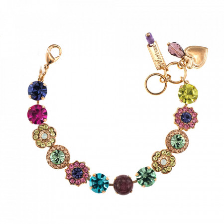 Bratara placata cu Aur roz de 24K, cu cristale Swarovski, Flower Power | 4045/1-M803RG-Multicolor-1064