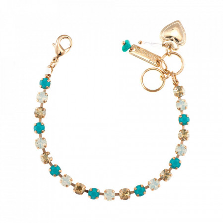Bratara placata cu Aur roz de 24K, cu cristale Swarovski, Sapphire Sky | 4000-807RG-Multicolor-954