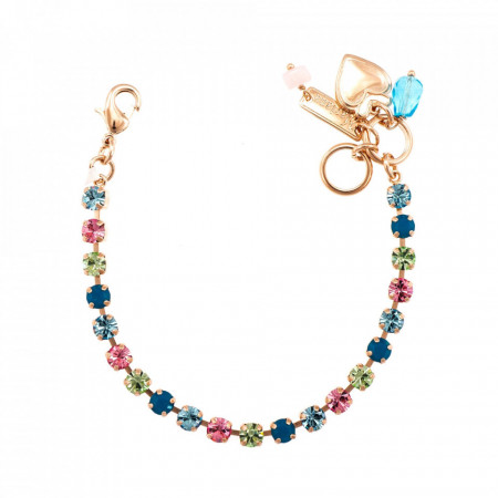 Bratara placata cu Aur roz de 24K, cu cristale Swarovski, Spring Flowers | 4000-2141RG-Multicolor-944