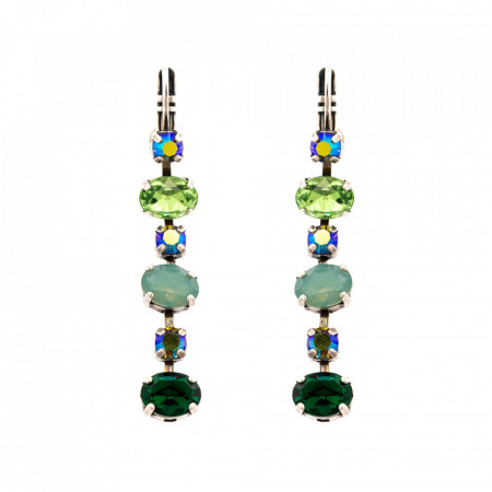 Cercei placati cu Argint 925, cu cristale Swarovski, Fern | 1508/3-2143SP6-Verde-6094