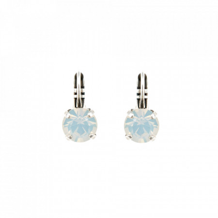 Cercei placati cu Argint 925, cu cristale Swarovski, Seashell | 1440-234SP6-Alb-5954