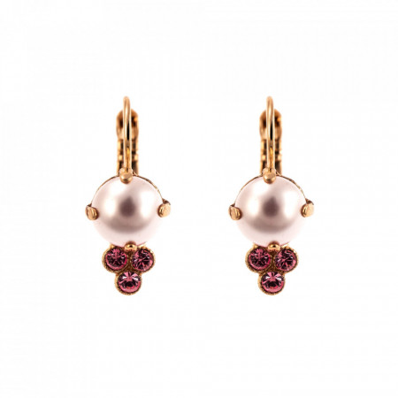Cercei placati cu Aur roz de 24K, cu cristale Swarovski, Antigua | 1010-121223RG6-Roz-1334