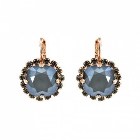 Cercei placati cu Aur roz de 24K, cu cristale Swarovski, Black Diamond | 1080/4-747RG6-Multicolor-1774