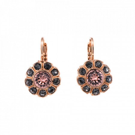 Cercei placati cu Aur roz de 24K, cu cristale Swarovski, Black Diamond | 1131-1073RG6-Multicolor-2004