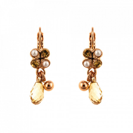 Cercei placati cu Aur roz de 24K, cu cristale originale, Breakfast at Tiffany’s | 1004-2010RG6