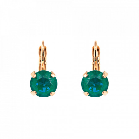 Cercei placati cu Aur roz de 24K, cu cristale Swarovski, Nightfall | 1440-142RG6-Verde-5764