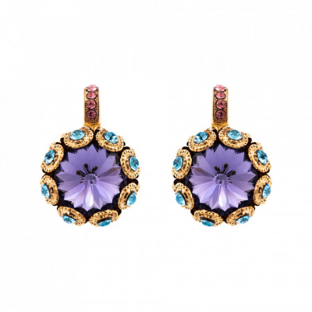 Cercei placati cu Aur roz de 24K, cu cristale Swarovski, Cotton Candy - The Sweet Life | 1386-144RG6-Multicolor-5524