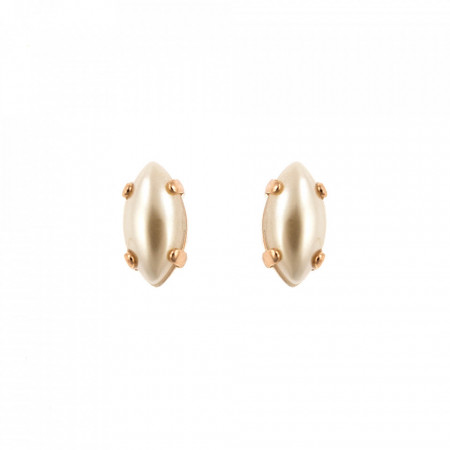 Cercei placati cu Aur roz de 24K, cu cristale Swarovski, Crystal Pearl's | 1633/51-139RG2-Alb-6164