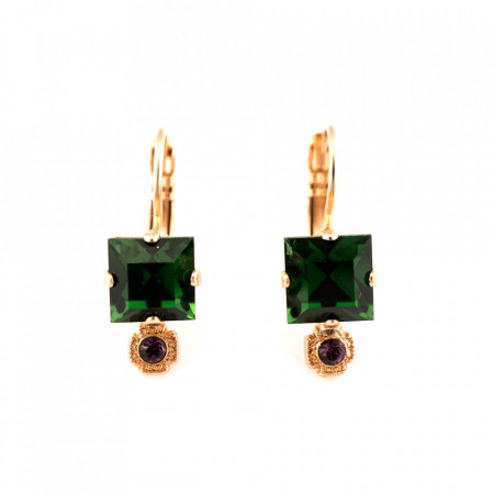 Cercei placati cu Aur roz de 24K, cu cristale Swarovski, Luck | 1419-1033RG6-Multicolor-5654