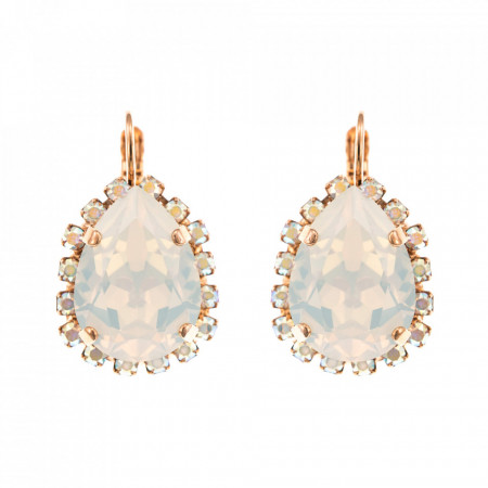 Cercei placati cu Aur roz de 24K, cu cristale Swarovski, Seashell | 1098/3-1201RG6-Alb-1844