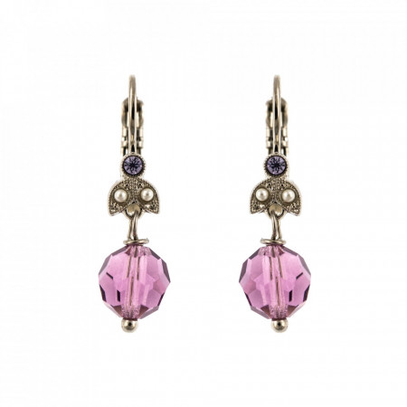 Cercei placati cu rodiu, cu cristale Swarovski, Romance | 1086/3-139-10RO6-Multicolor-1784
