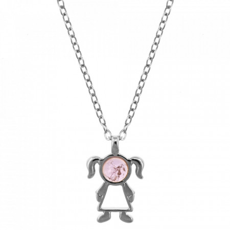 Colier placat cu argint - The Precious Little Girl si piatra semipretioasa Ametist-Mov-7784