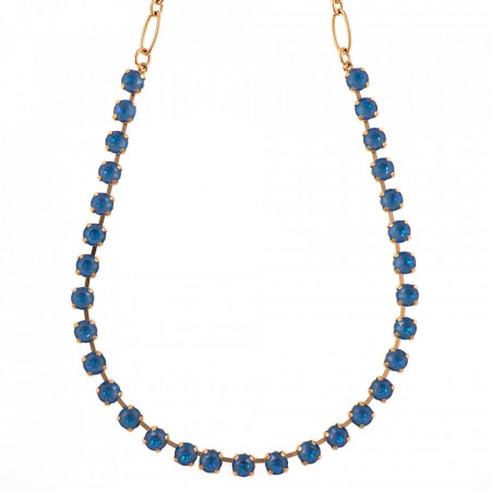 Colier placat cu Aur roz de 24K, cu cristale Swarovski, Ocean DeLite | 3430-143143RG-Albastru-6244