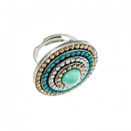 Inel placat cu Argint 925, cu cristale Swarovski, Sapphire Sky | 7078-M807SP-Multicolor-7514