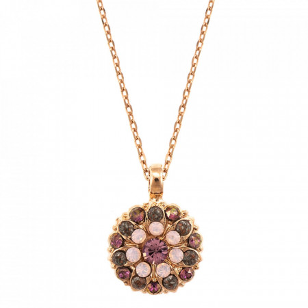 Pandantiv cu lant placat cu Aur roz de 24K, cu cristale Swarovski, Guardian Angel | 5212-1022RG-Roz-6794