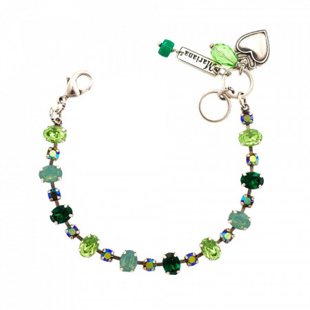 Bratara placata cu Argint 925, cu cristale Swarovski, Fern | 4508/1-2143SP-Verde-1185