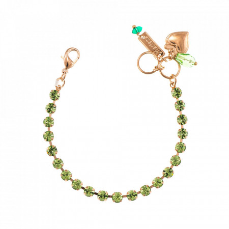 Bratara placata cu Aur roz de 24K, cu cristale Swarovski, August Lucky Birthstone | 4000-214214RG-Verde-945