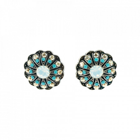 Cercei placati cu Argint 925, cu cristale Swarovski, Sapphire Sky | 1189-807SP2-Multicolor-5405
