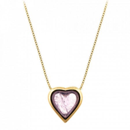 Colier placat cu aur - Colorful Love si piatra semipretioasa Ametist-Mov-7765