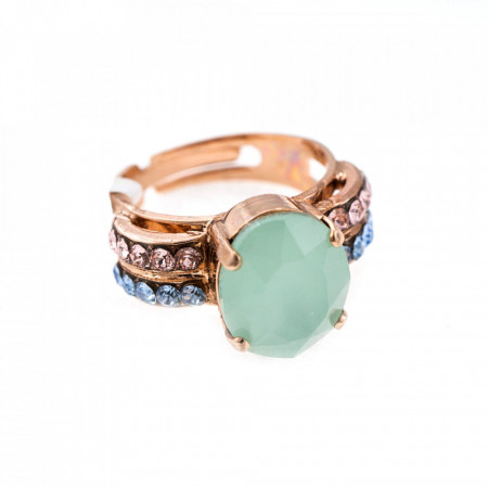 Inel placat cu Aur roz de 24K, cu cristale Swarovski, California Dreaming | 7123-1067RG-Multicolor-7645