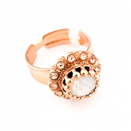 Inel placat cu Aur roz de 24K, cu cristale Swarovski, Tiara Day | 7173-2333RG-Multicolor-7735