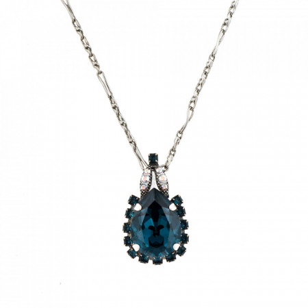 Pandantiv cu lant placat cu Argint 925, cu cristale Swarovski, Nightfall | 5098/2-1069SP-Albastru-6415