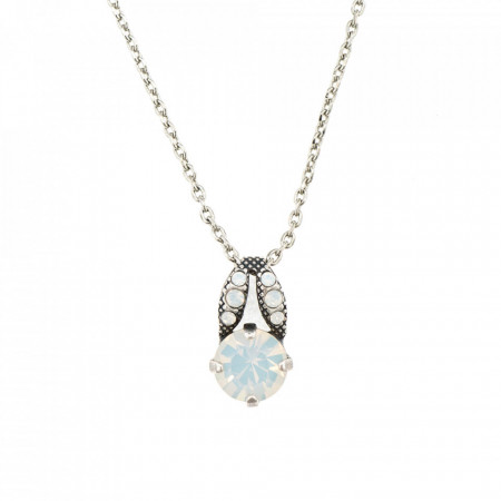 Pandantiv cu lant placat cu Argint 925, cu cristale Swarovski, Seashell | 5252-234234SP-Alb-6865