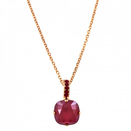 Pandantiv cu lant placat cu Aur roz de 24K, cu cristale Swarovski, Lady In Red | 5326/2-127250RG-Rosu-6905